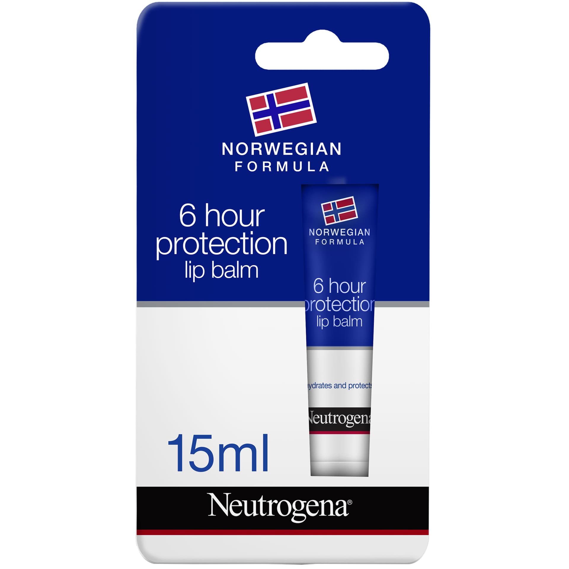 Neutrogena Lip Balm, Norwegian Formula, 6-Hour Protection, 15 ml