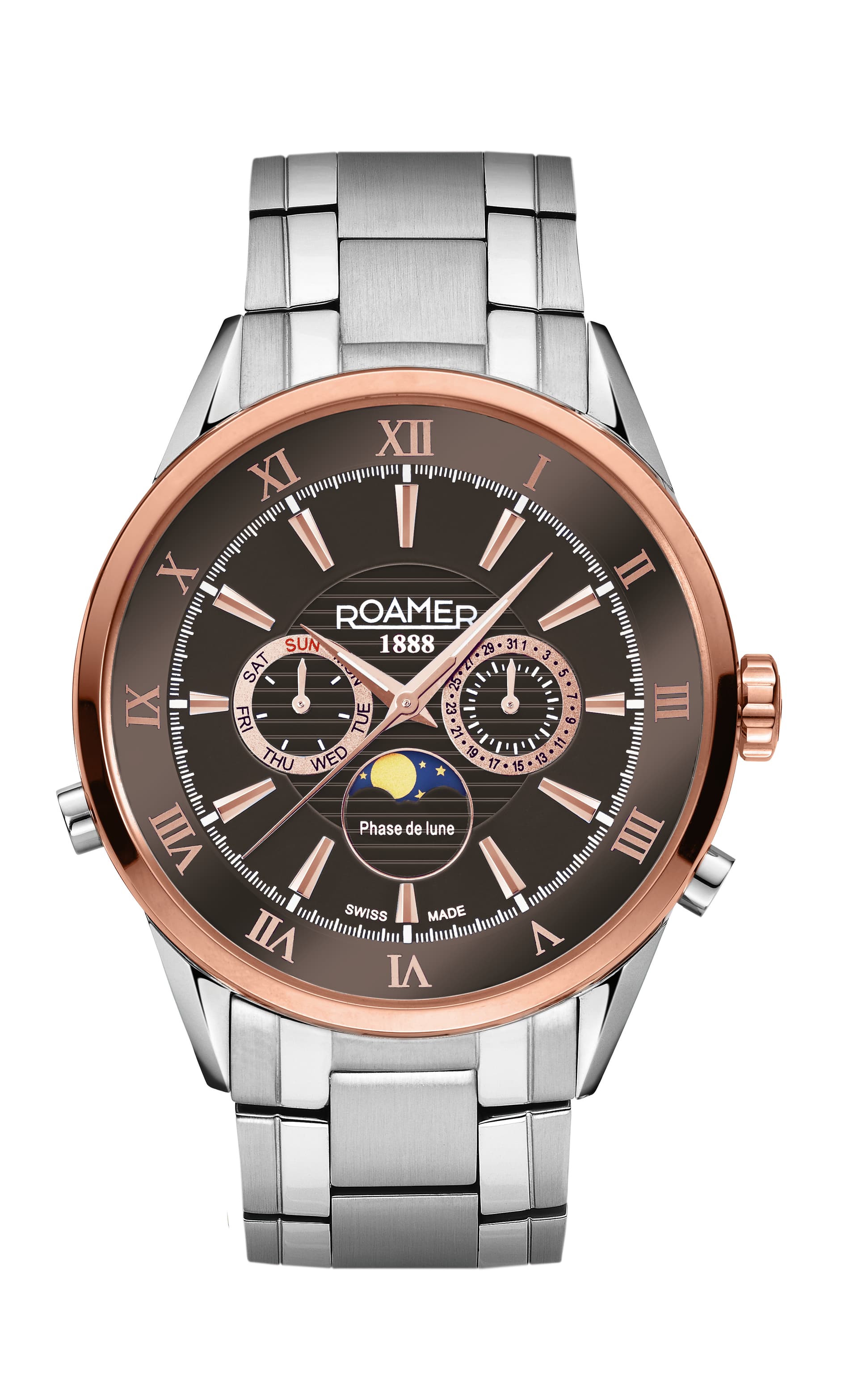 Roamer Gents Quartz Stainless Steel Watch 508821 47 53 50 Brown
