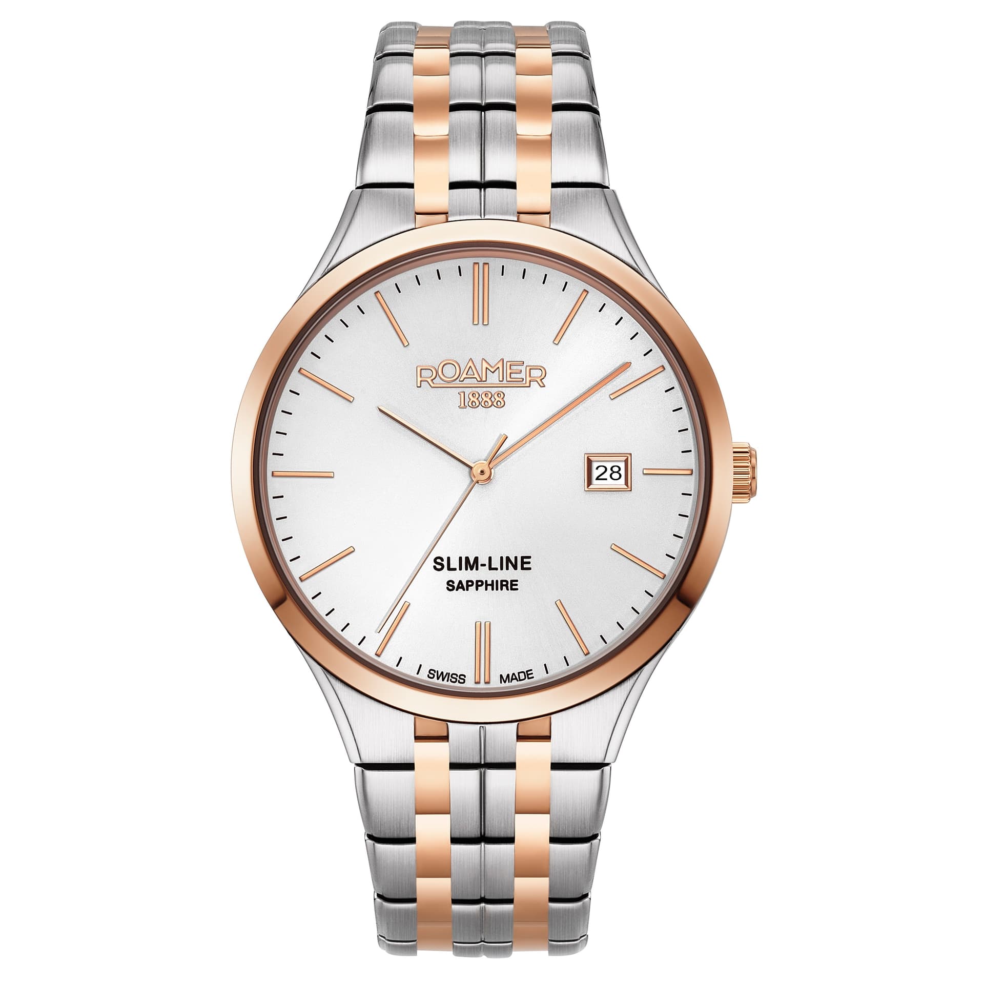 Roamer Gents Quartz Stainless Steel Watch 512833 49 15 20 Rose and Silver