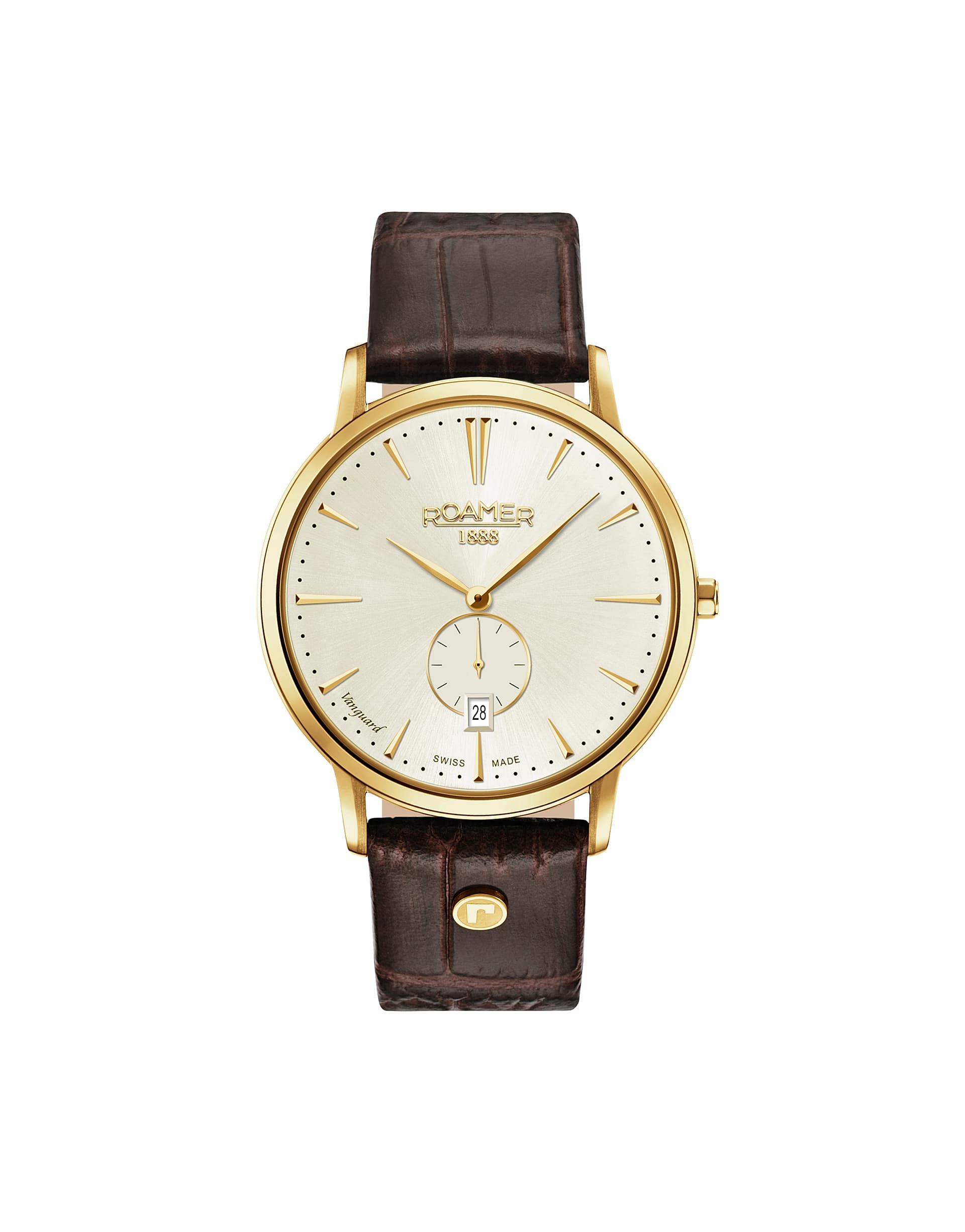 Roamer Gents Quartz Genuine Leather Watch 980812 48 35 09 Rose Gold
