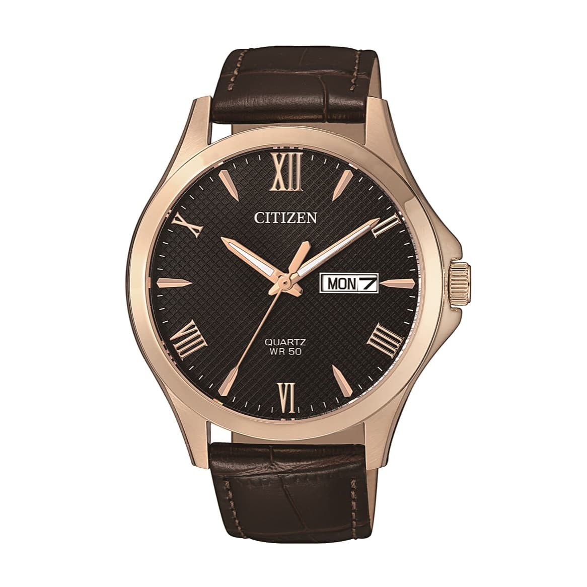 Citizen Stainless Steel with Rose Gold Plating Gents Watch BF2023-01H Black