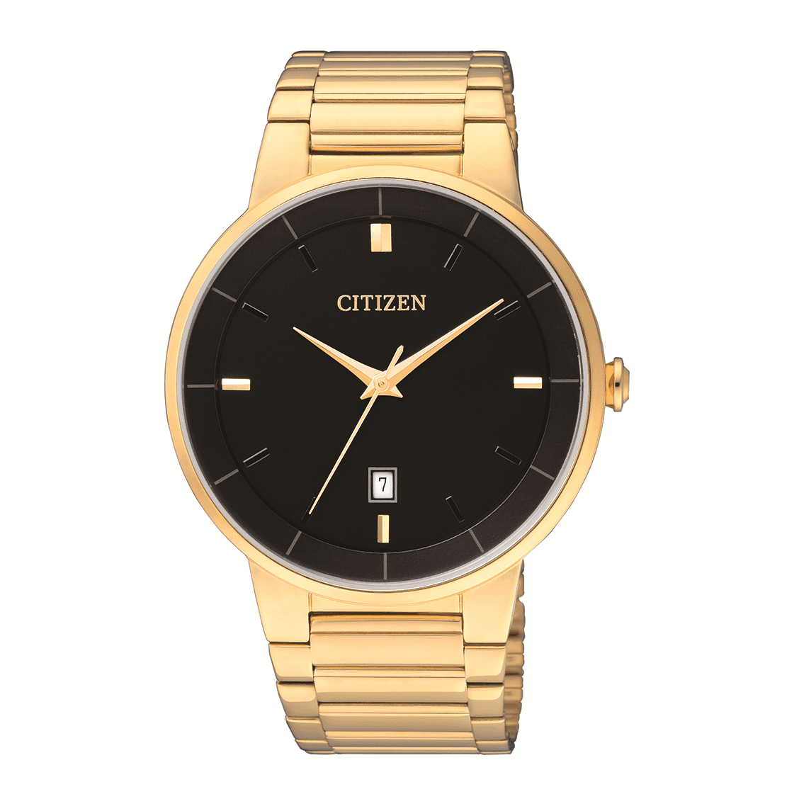Citizen Stainless Steel with Gold Plating Gents Watch BI5012-53E Black