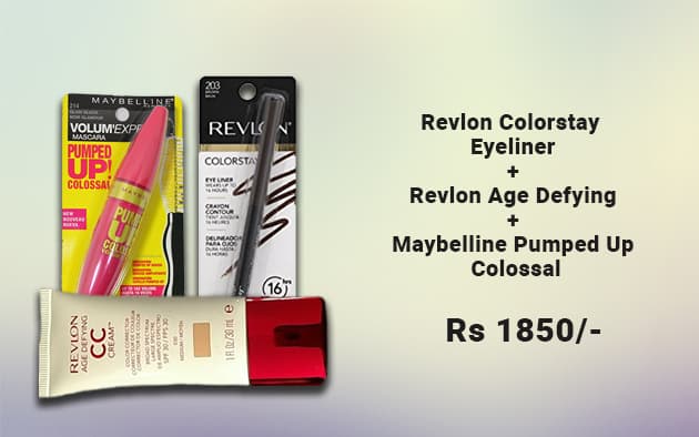 Revlon Colorstay Eyeliner + Revlon Age Defying + Maybelline Pumped Up Colossal
