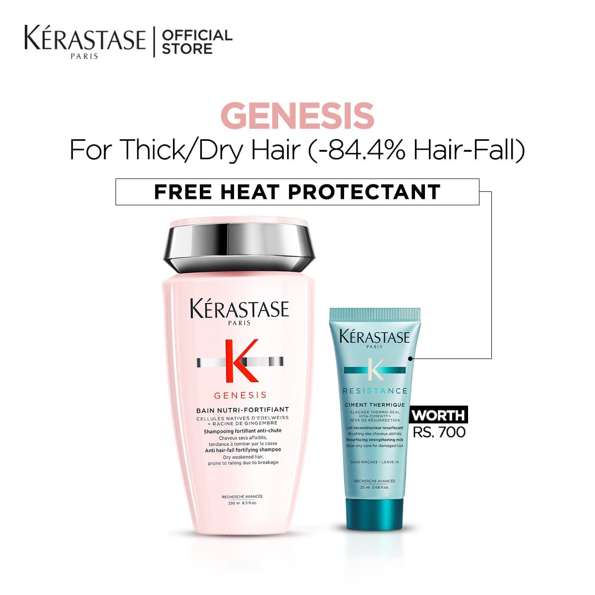 Genesis Thick for Anti Hairfall - Buy a Shampoo, Get Heat Protectant 20ml Free