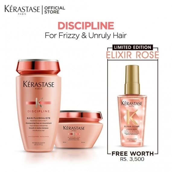 Discipline for Anti-Frizz - Buy a Shampoo & Mask, Get Rose Elixir Oil Free