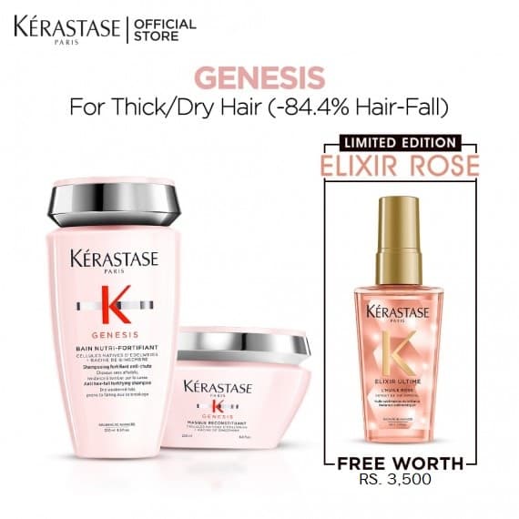 Genesis Thick for Anti Hairfall - Buy a Shampoo & Mask, Get Rose Elixir Oil Free