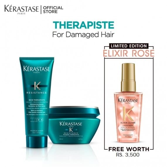 Therapiste for Damaged Hair - Buy a Shampoo & Mask, Get Rose Elixir Oil Free