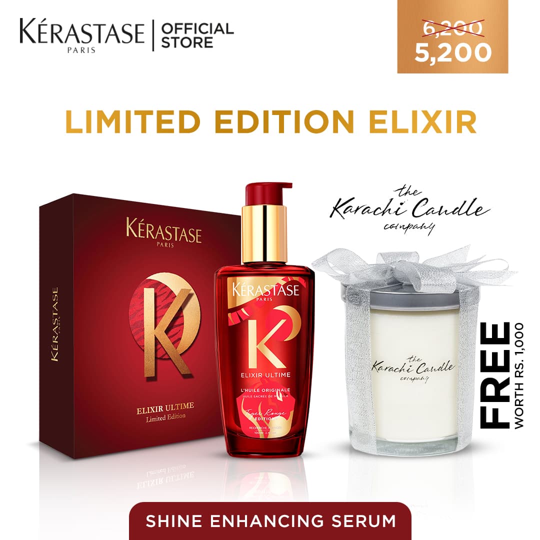 Kerastase Red Elixir Ultime Hair Oil Candle Gift Box