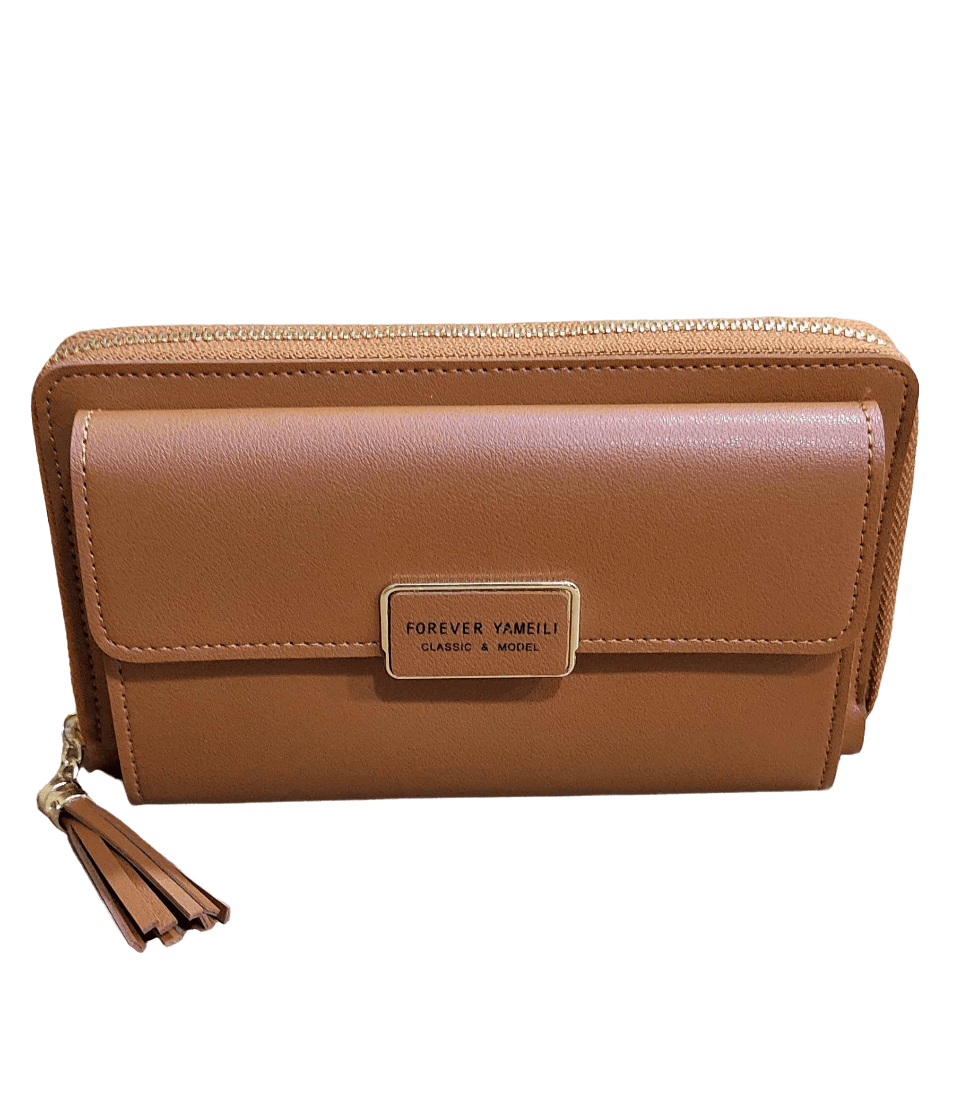 Ladies Leather Hand Pouch - Brown