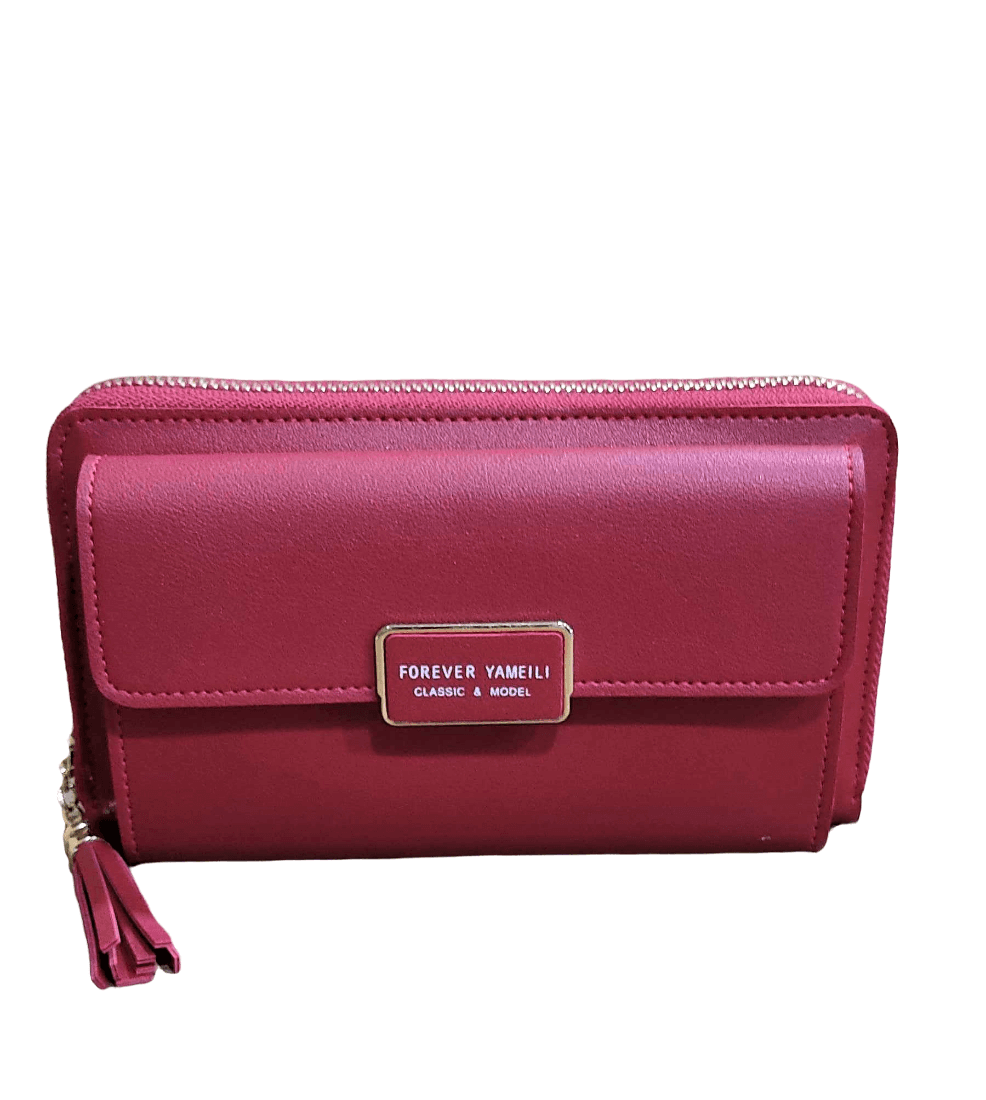 Ladies Leather Hand Pouch - Red