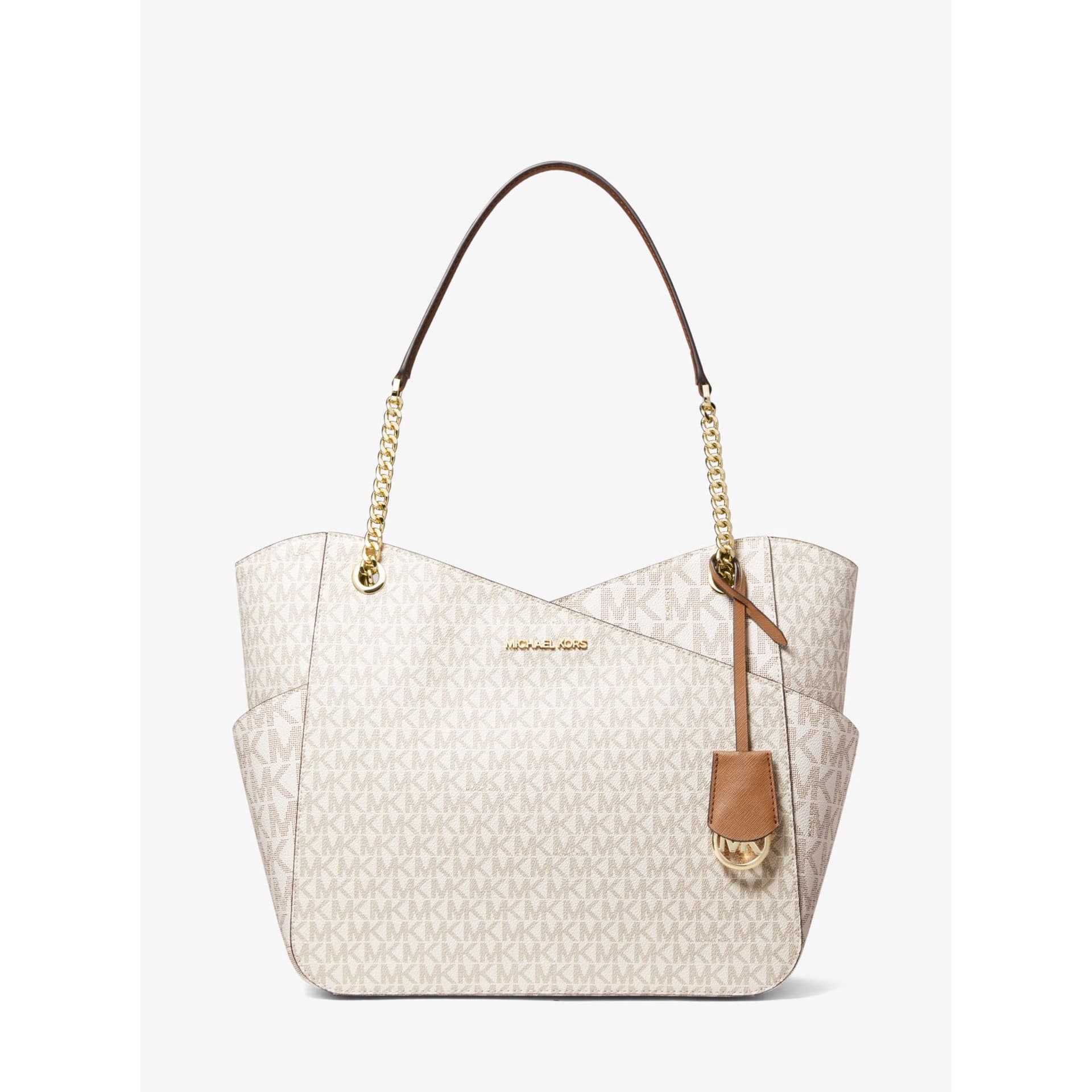 Michael Kors Ladies Signature Jet Set Bag 35F1GTVT3B Vanilla