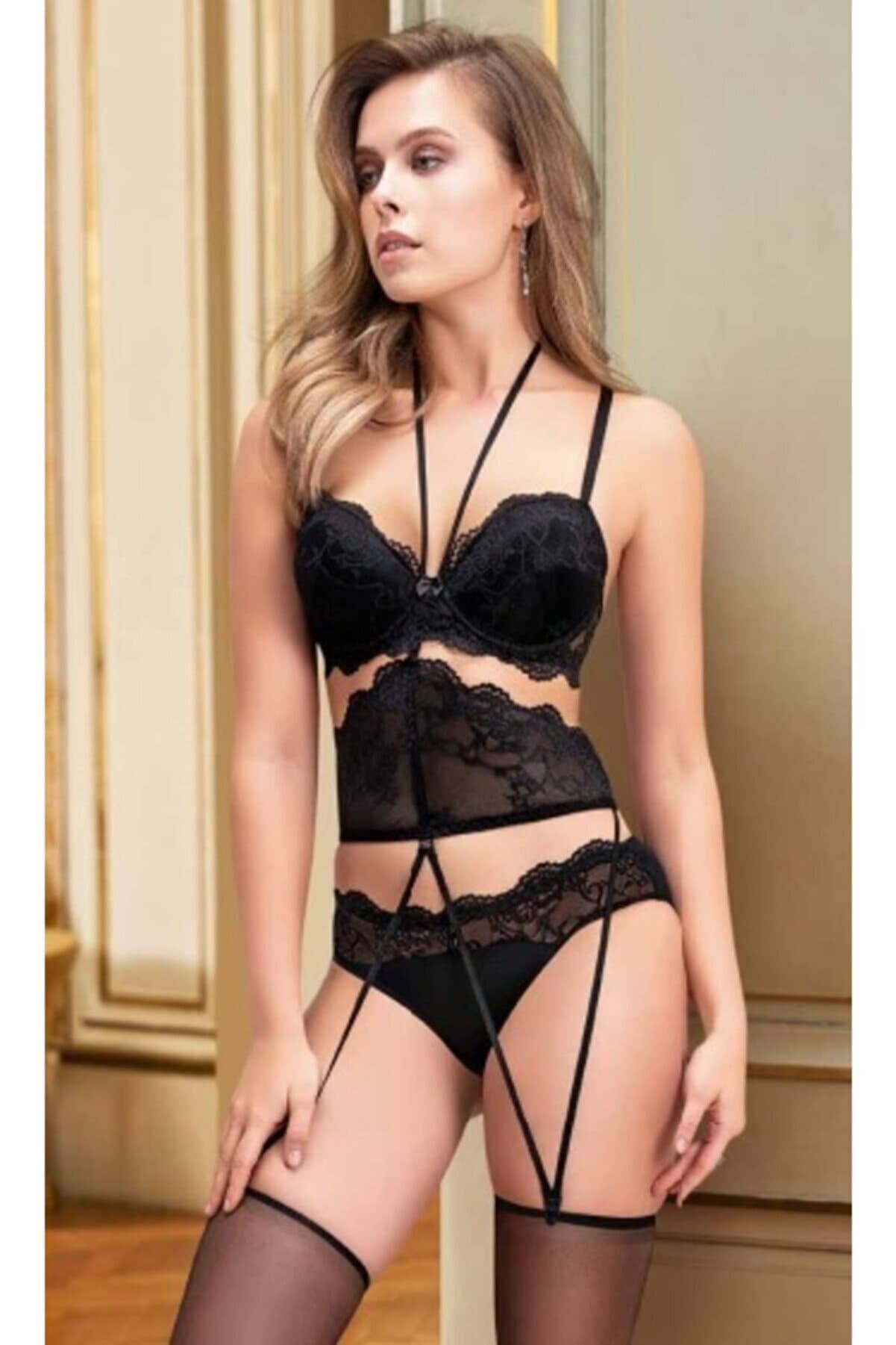 Nurteks Suspenders & Stocks Supported Bra & Panty Set 2412
