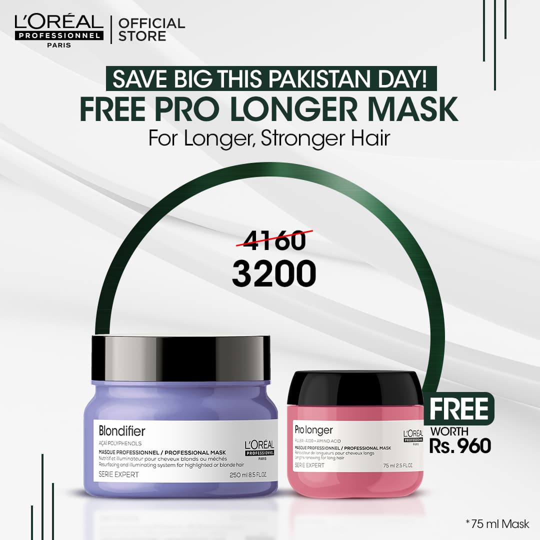 Serie Expert Blondifier Mask 250 Ml - for Blonde Hair with Free Pro Longer Mask 75ml