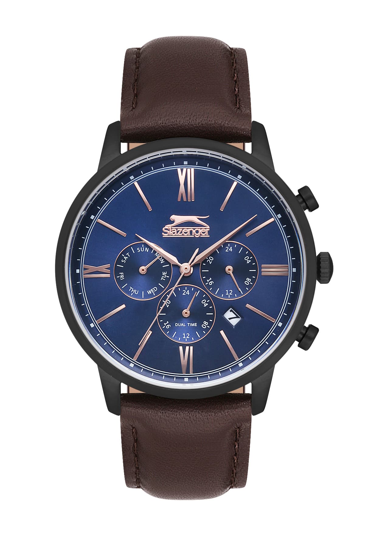 Slazenger Gents Stainless Steel Watch SL.9.6337.2.03 Blue & Brown