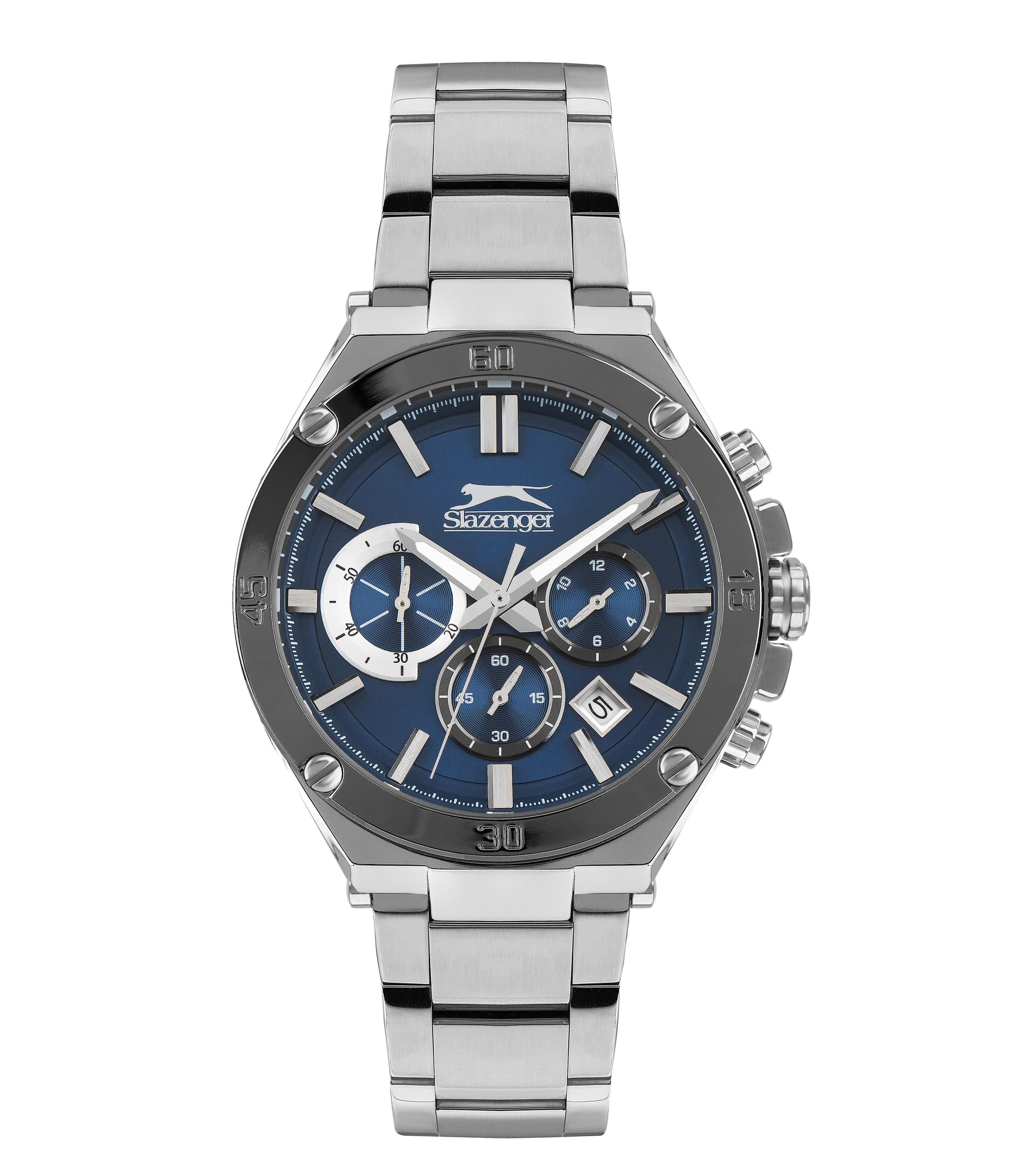 Slazenger Gents Stainless Steel Watch SL.9.6388.2.02 Black & Blue