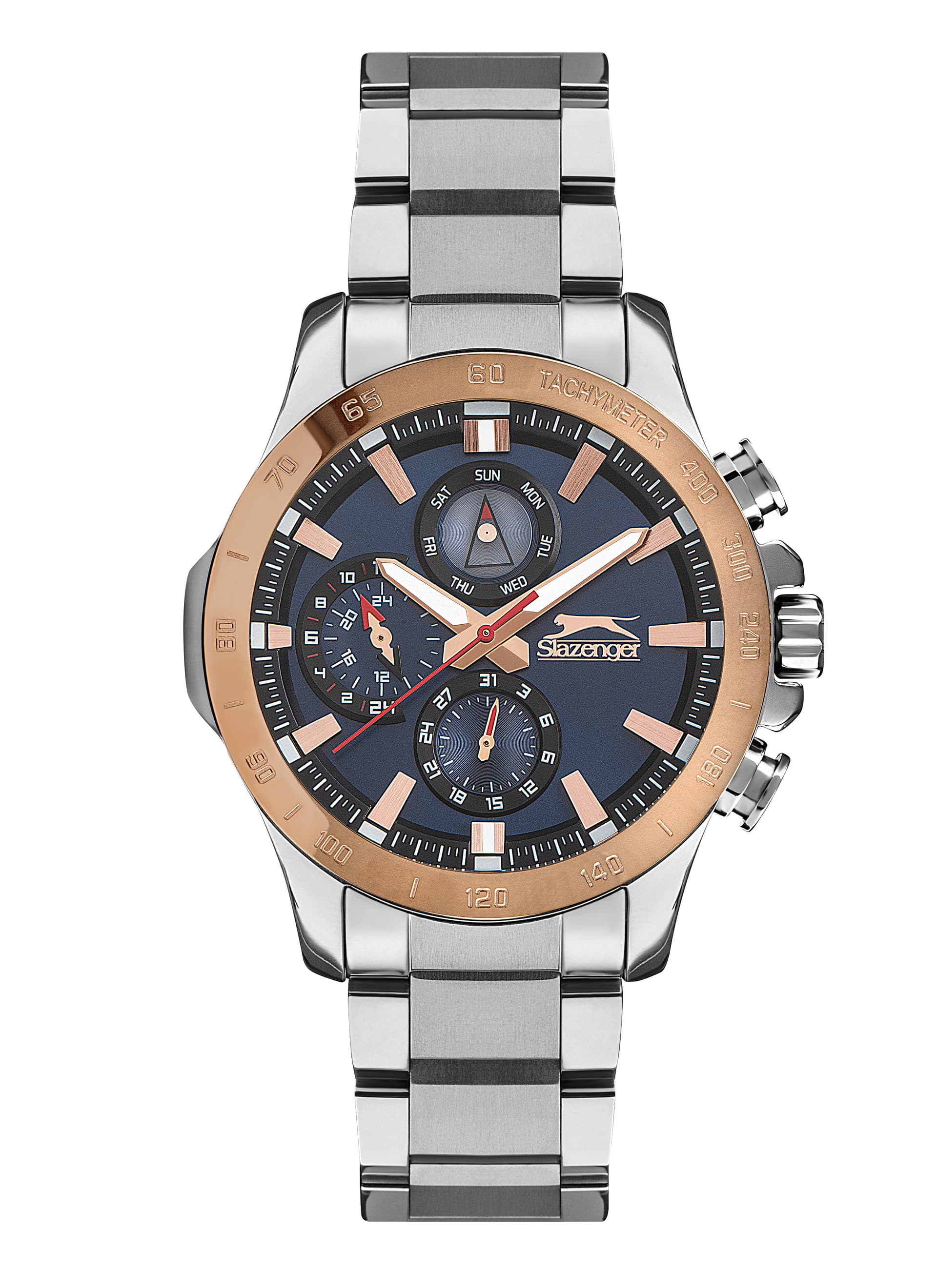 Slazenger Gents Stainless Steel Watch SL.9.6412.2.04 Gold & Blue