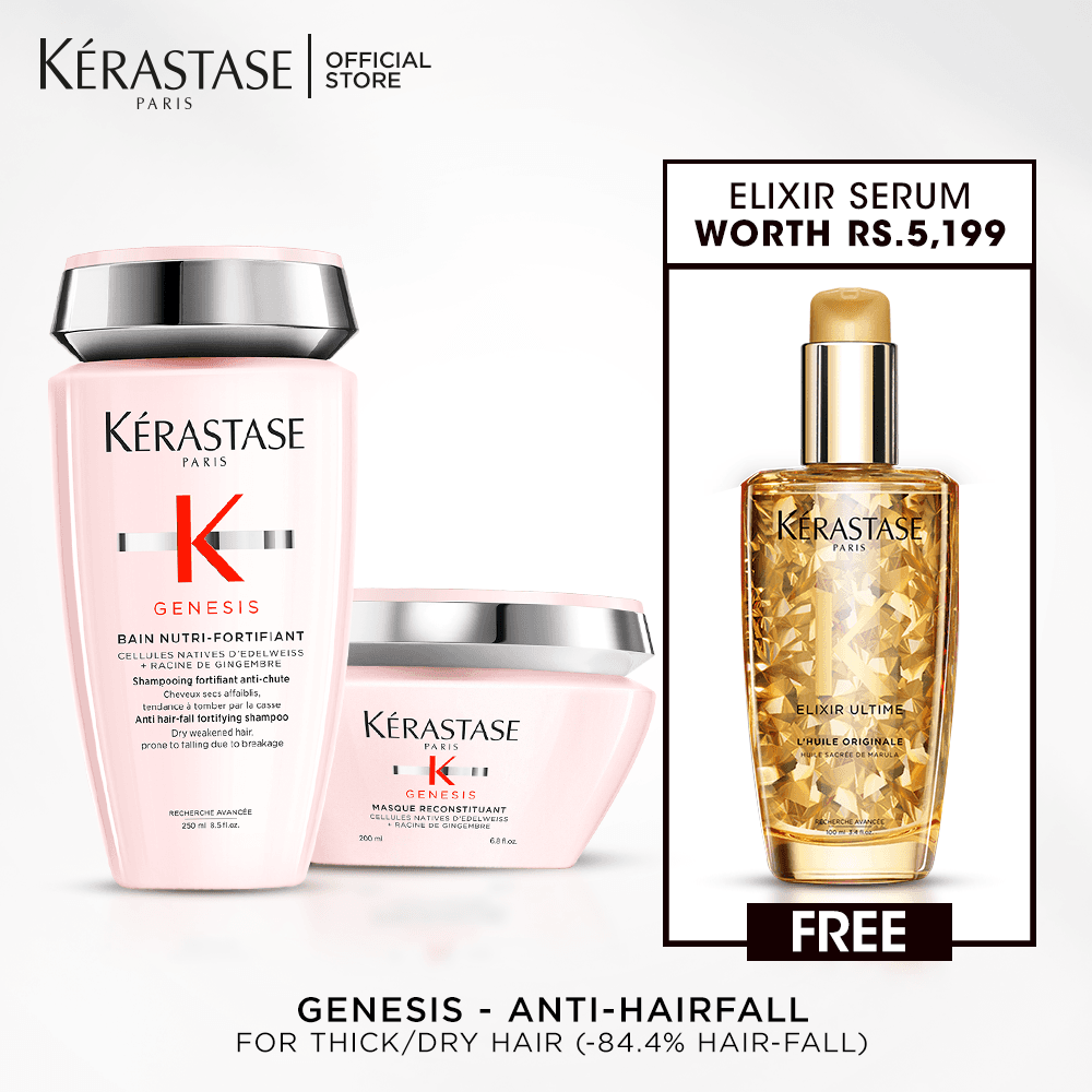 Anti-Hair Fall - Genesis Thick Hair Shampoo & Mask with Elixir Serum 100 Ml Free
