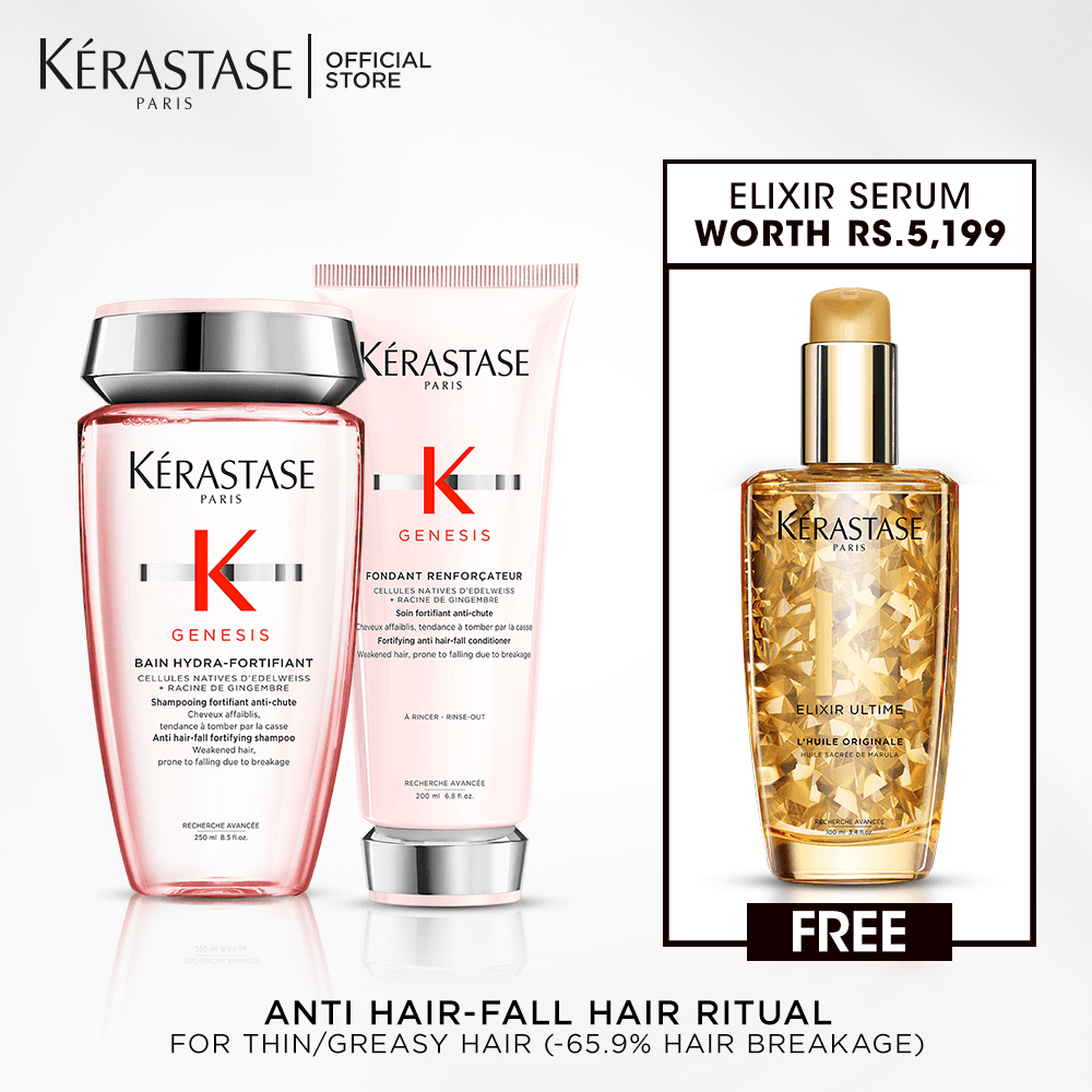 Anti-Hair Fall - Genesis Thin Hair Shampoo & Conditioner with Elixir Serum 100 Ml Free