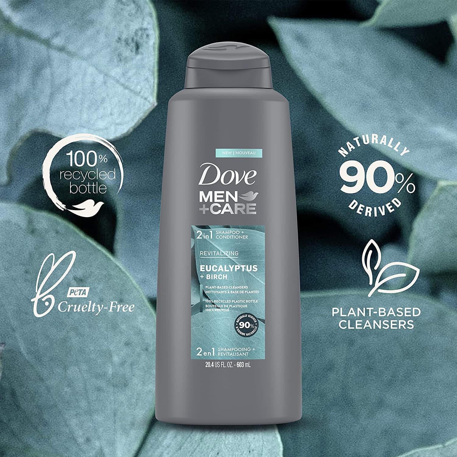 Dove Men Care Eucalyptus + Birch 2 in 1 Shampoo & Conditioner 603ml