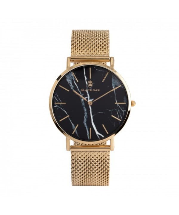 Black OAK Element Unisex Klocka Gold Black