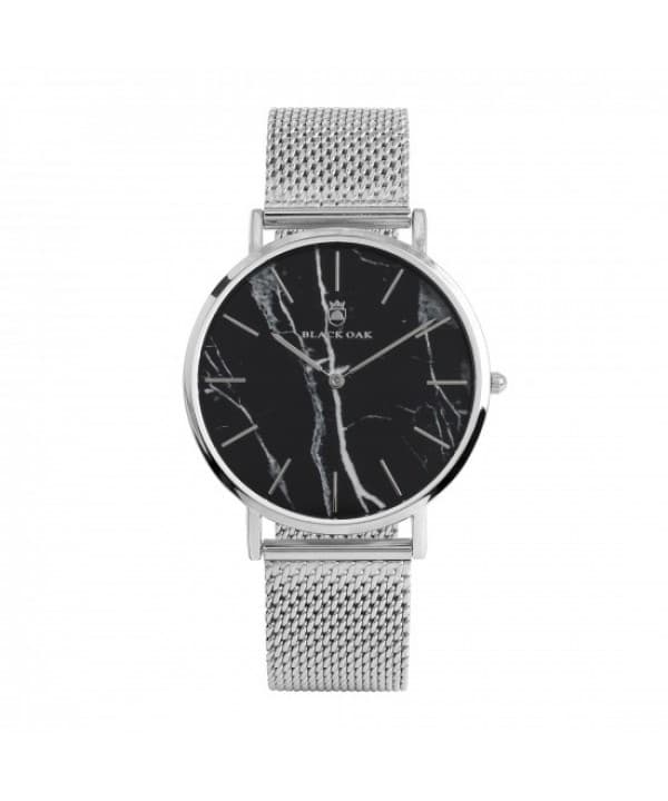 Black OAK Element Unisex Klocka Silver Black