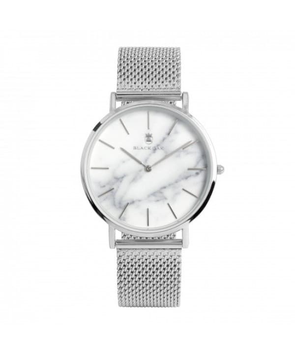 Black OAK Element Unisex Klocka Silver White