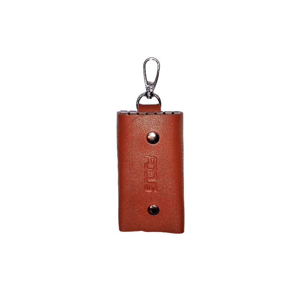 Key Chain Multi Key Holder with Leather Cover Brown