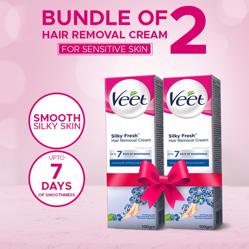 Bundle of 2 Veet Cream Silk & Fresh 100 gm Senstive 15% off