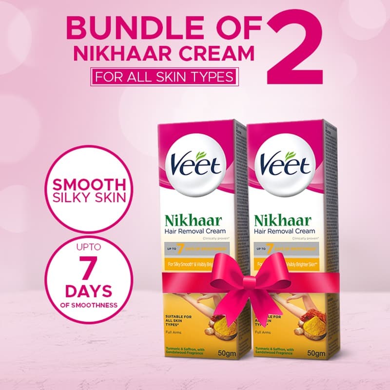 Bundle of 2 Veet Cream Silk & Fresh 50 gm Nikhaar 10% off