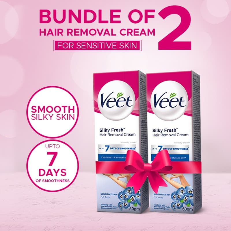 Bundle of 2 Veet Cream Silk & Fresh 50 gm Senstive 10% off