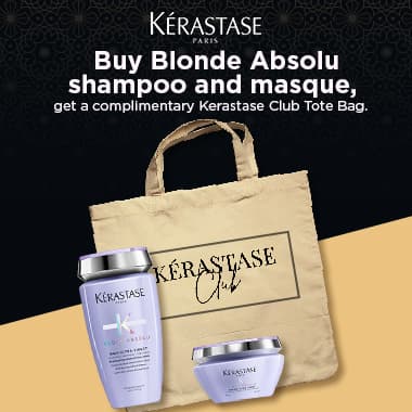 Buy Blonde Absolu shampoo and masque Get a complimentary Kerastase Club Tote Bag