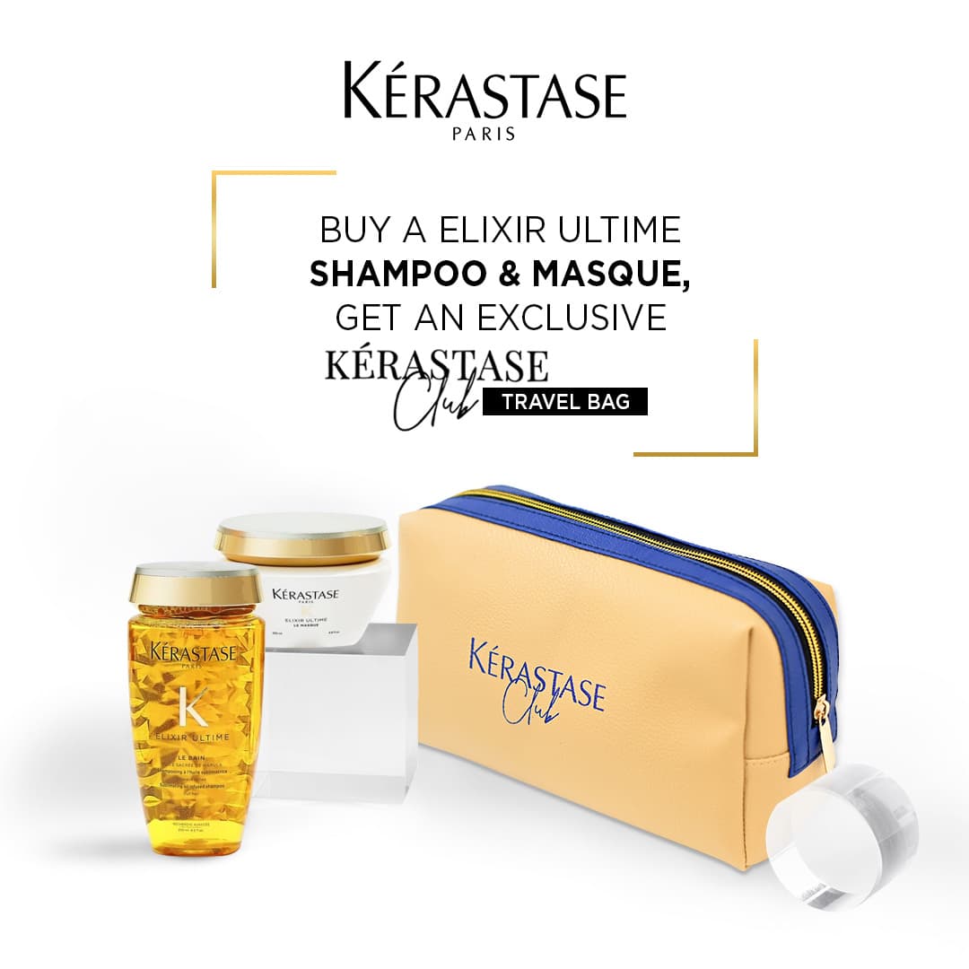 Buy Elixir Ultime Shampoo & Masque Get An Exclusive Kerastase Club Travel Bag