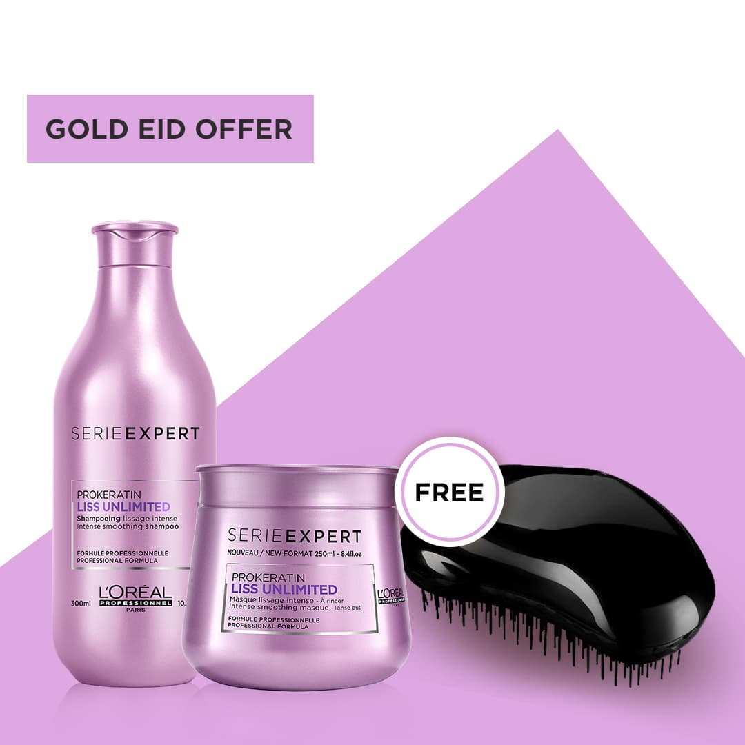 Buy Loreal Professionnel Liss Unlimited Prokeratin Shampoo And Masque Get Free Brush
