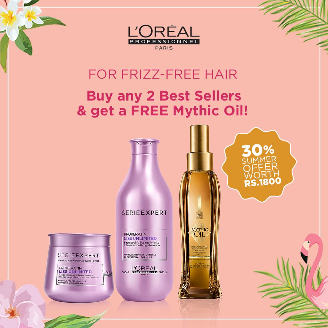 Buy Loreal Professionnel Liss Unlimited Prokeratin Shampoo And Masque Get Free Mythic Oil