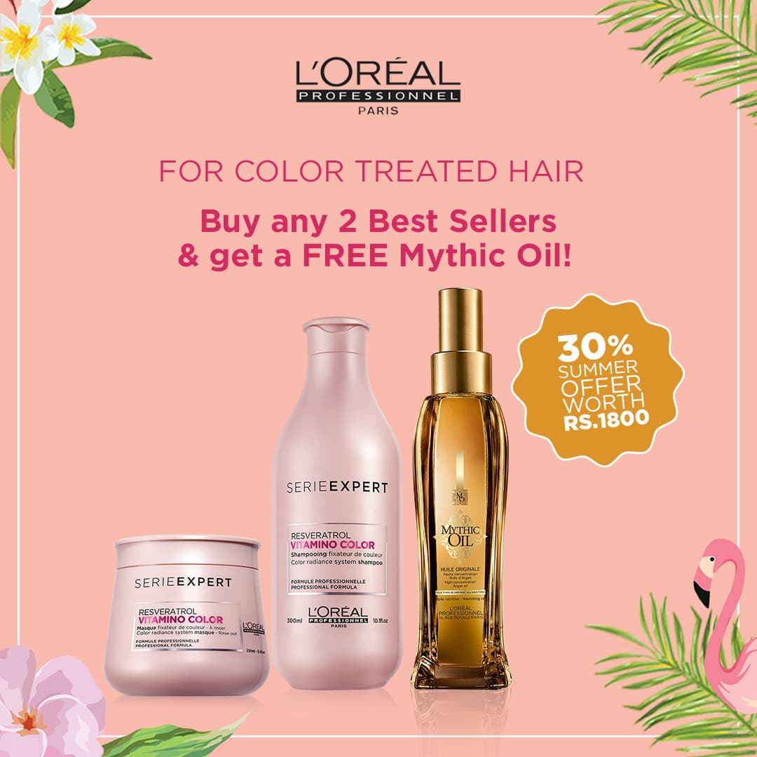 Buy Loreal Professionnel Vitamino Color Shampoo And Masque Get Free Mythic Oil