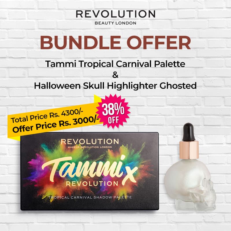 Buy Revolution X Tammi Tropical Carnival Palette Get Free Revolution Halloween Skull Highlighter Ghosted!