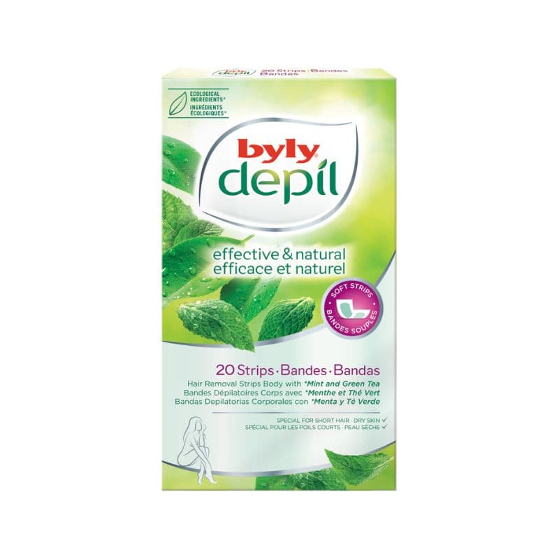 Byly Depil Mint And Green Tea Hair Removal Body Wax 20 Strips