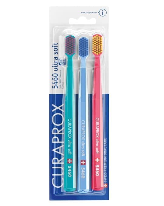 Curaprox CS 5460 Ultra Soft Trio Pack of Three (Pink, Light Blue, Green)