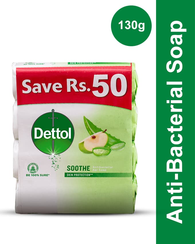 Dettol Soap 130 gm Soothe 4 soaps save Rs 50