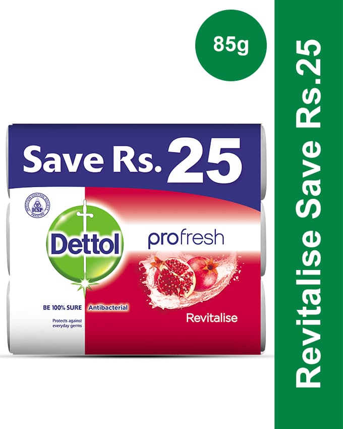 Dettol Soap 85 gm Pomegrate Buy 3 soaps save Rs 25