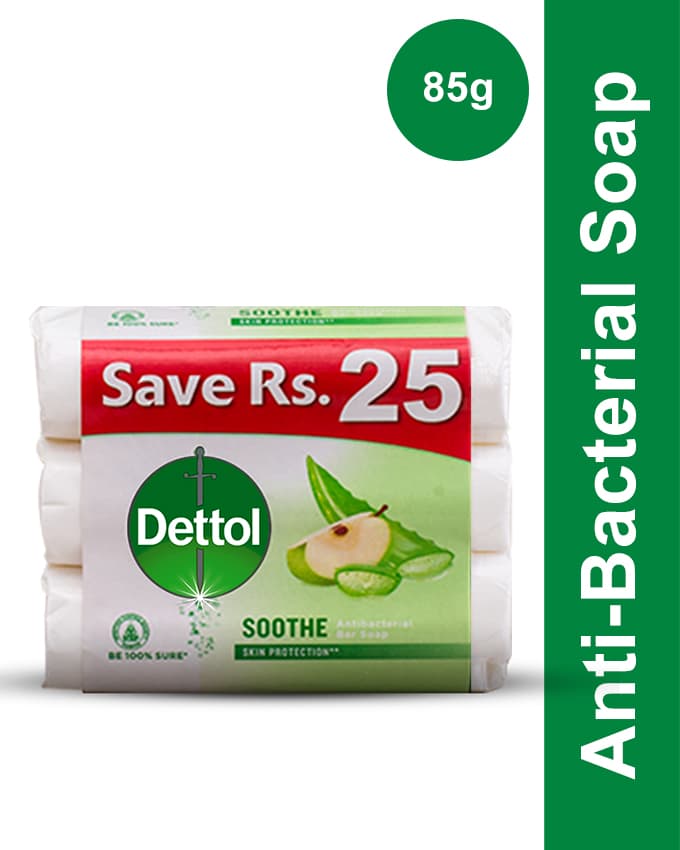 Dettol Soap 85 gm Soothe 3 soaps save Rs 25