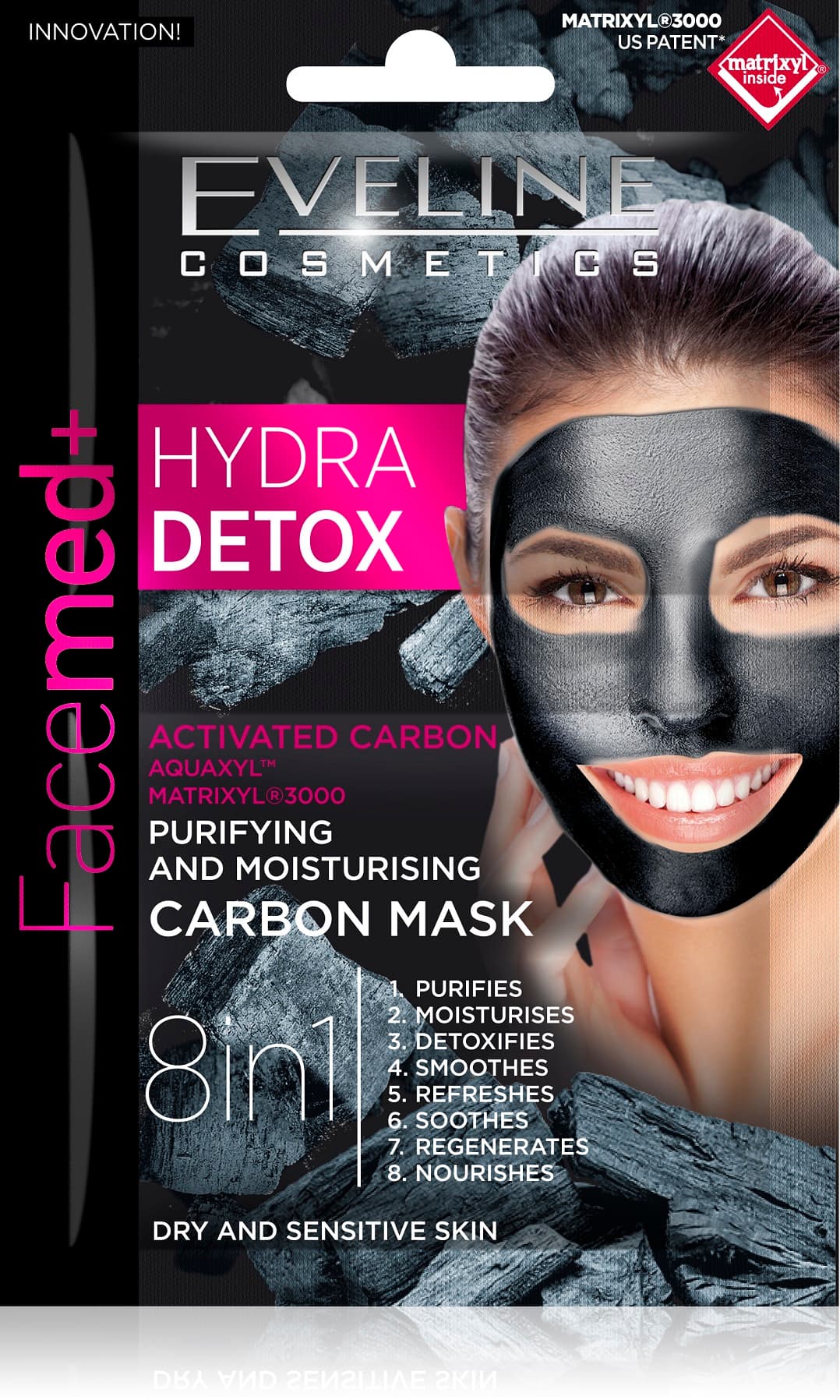 Eveline Facemed+ Hydra Detox Carbon Mask 2 x 5ml
