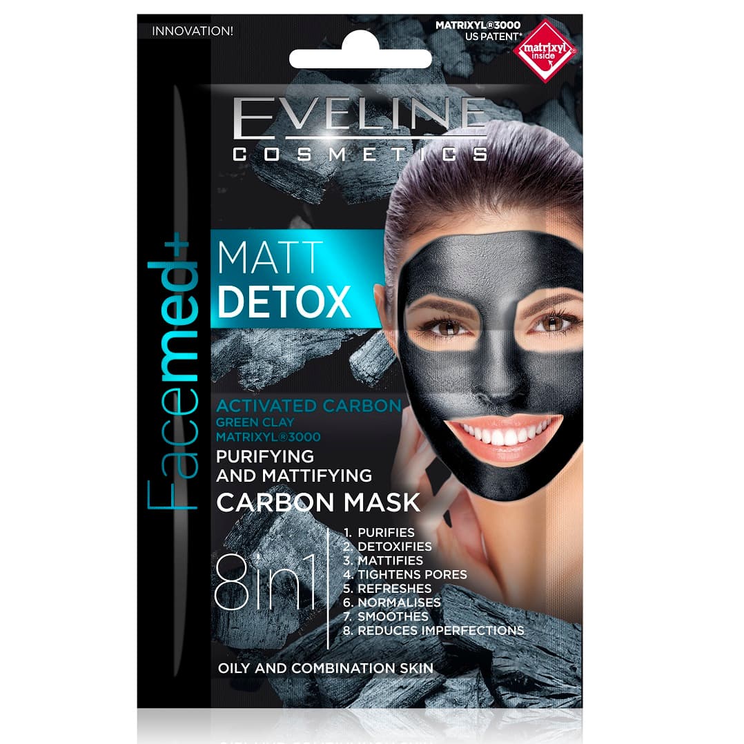 Eveline Facemed+ Mattifying Detox Carbon Mask 2 x 5ml