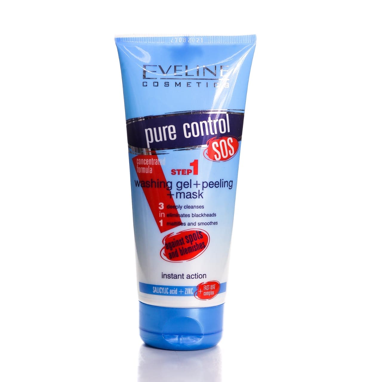 Eveline Pure Control Washing Gel Plus Peeling Plus Mask 200ml