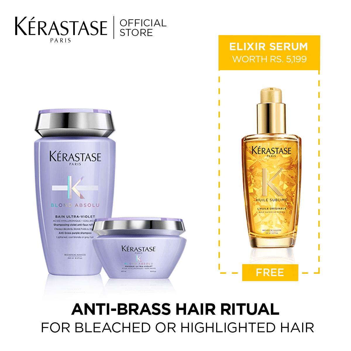 Free Elixir Serum with Anti Brass Duo - Blonde Absolut Shampoo & Mask