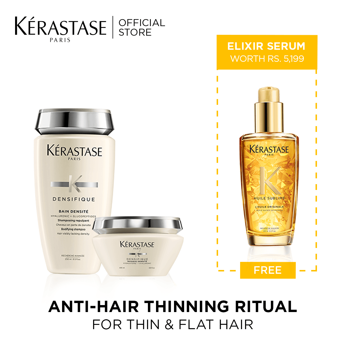 Free Elixir Serum with Anti Thinning Duo - Densifique Shampoo & Mask