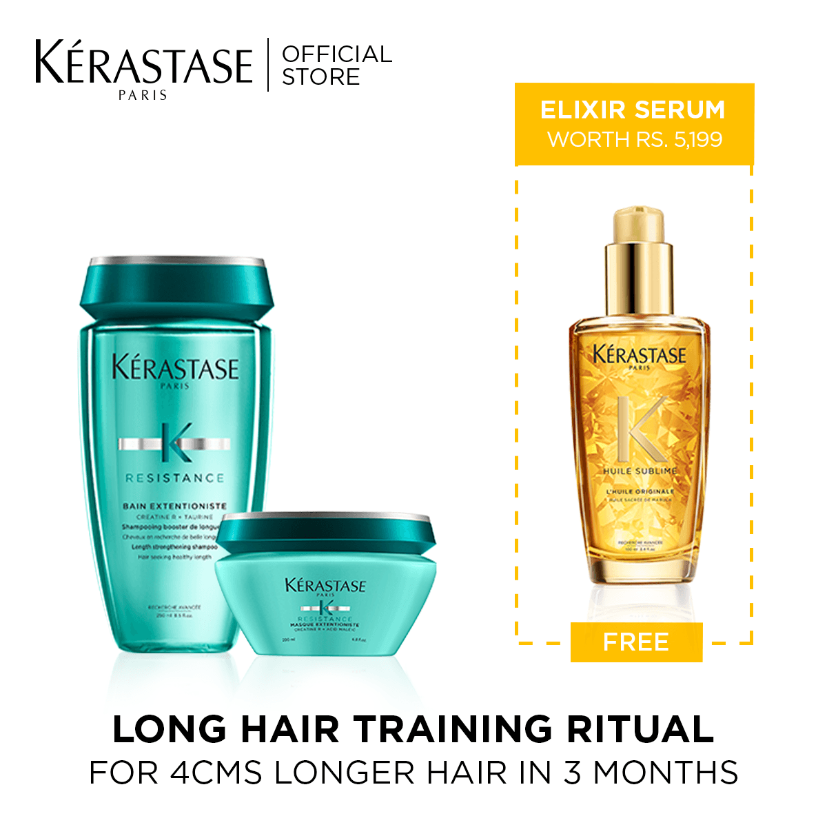 Free Elixir Serum with Long Hair Duo - Extentioniste Shampoo & Mask