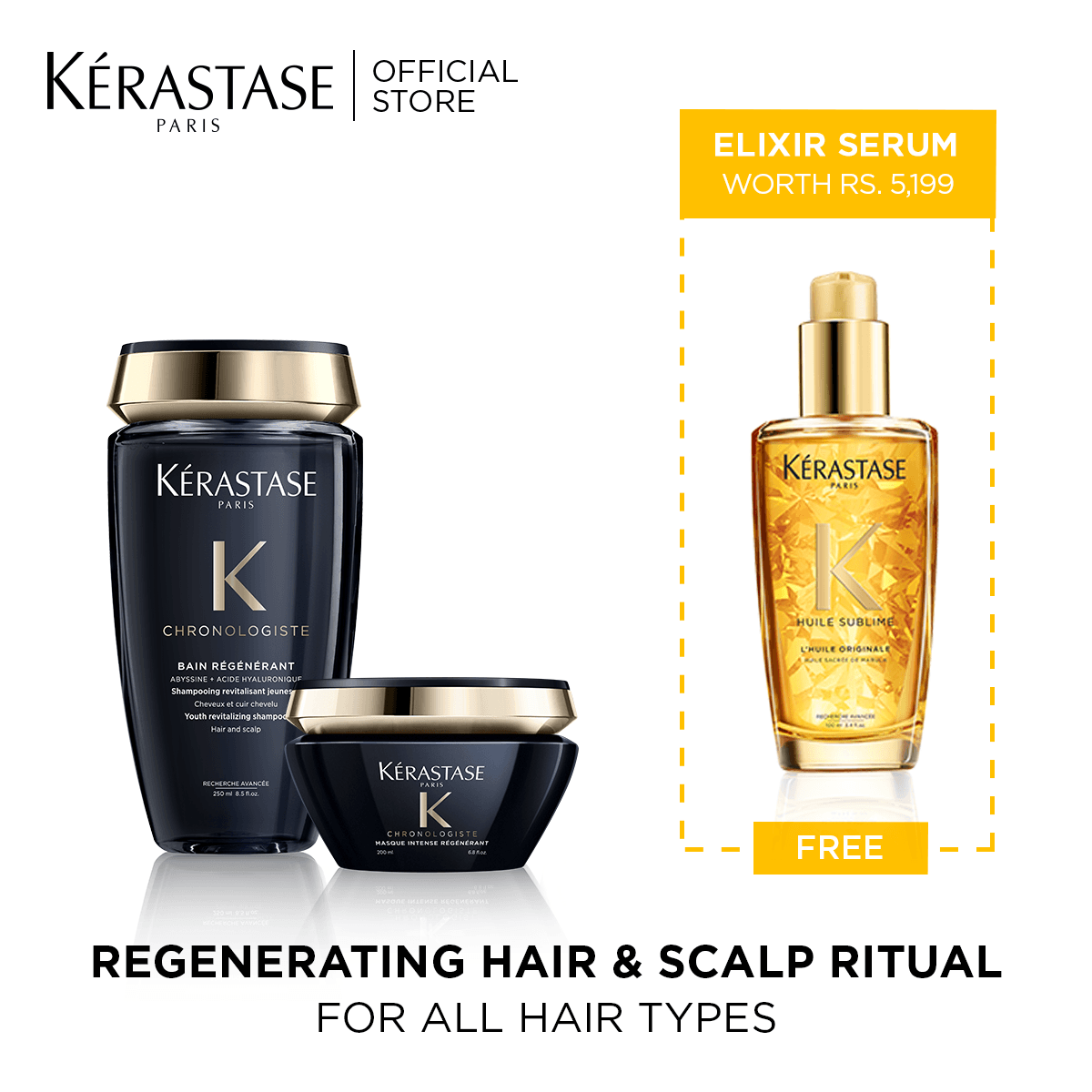 Free Elixir Serum with Regeneration Duo - Chronologiste Shampoo & Mask