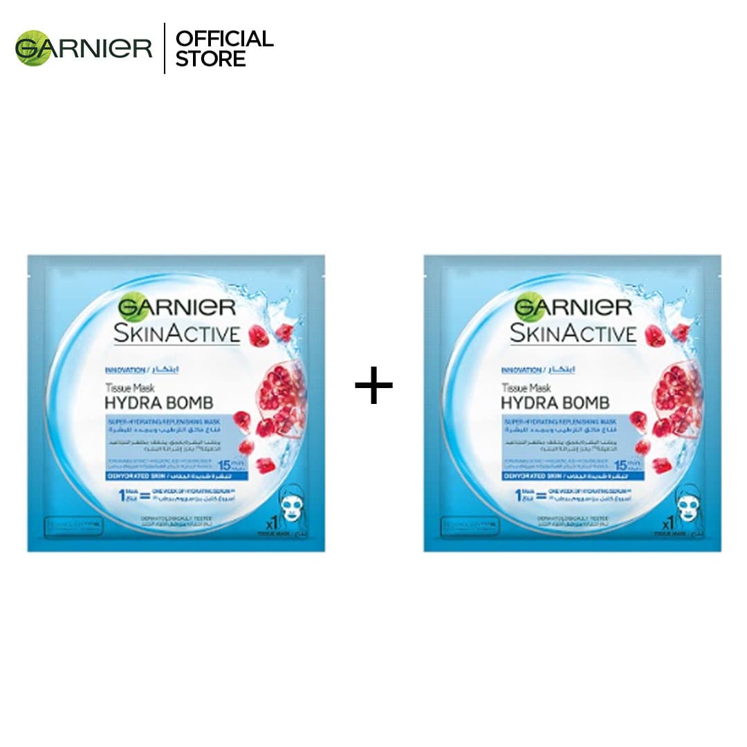 Garnier 2 Hydrabomb Masks - 30% Off. Hydrabomb Pomegranate Mask + Hydrabomb Pomergrante Mask