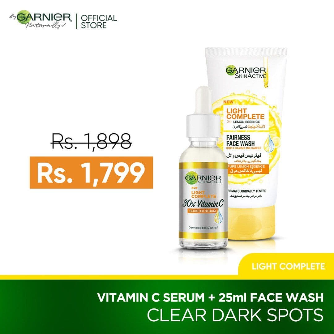 Garnier Vitamin C Serum + Garnier Face Wash 25 ml